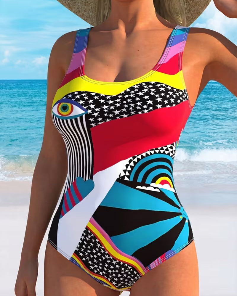 Costume da bagno intero stampato con stelle
