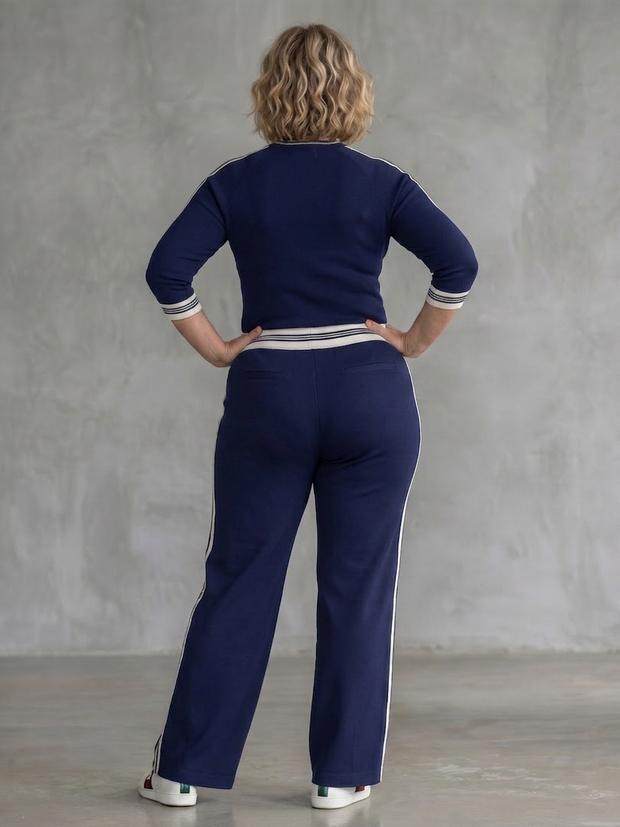 Eirlys | Completo Top Aderente a Maniche Lunghe e Pantaloni a Gamba Larga