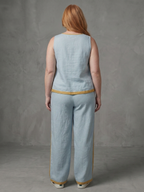 Inara | Completo Top Senza Maniche e Pantaloni Ampi a Contrasto