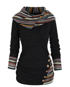 Felpa con cappuccio casual con colore a contrasto