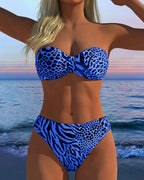 Costume da bagno sexy due pezzi con stampa leopardata