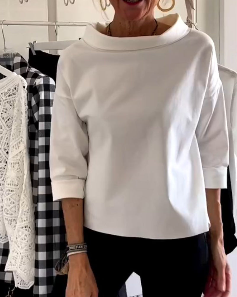Camicetta Casual Revers Tinta Unita