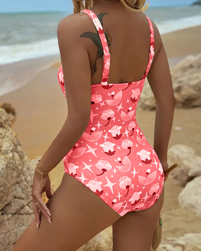 Costume da bagno intero a canotta stampato