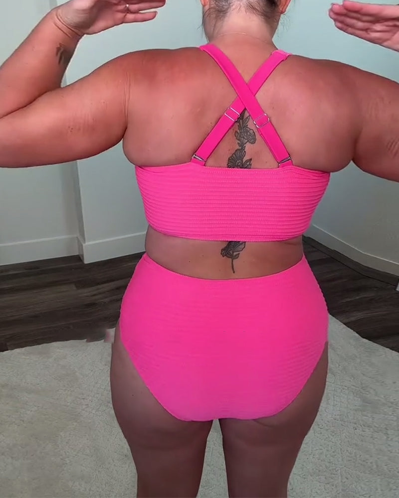 Bikini a triangolo casual a tinta unita