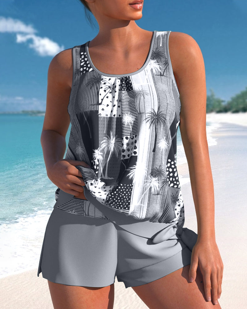 Completo tankini stampa cocco