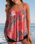Tankini stampato a spalline