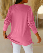 Top Bicolore Con Paillettes Effetto Due In Uno