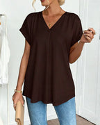 T-Shirt A Maniche Corte Tinta Unita Patchwork