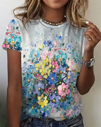 T-shirt semplice con stampa girocollo