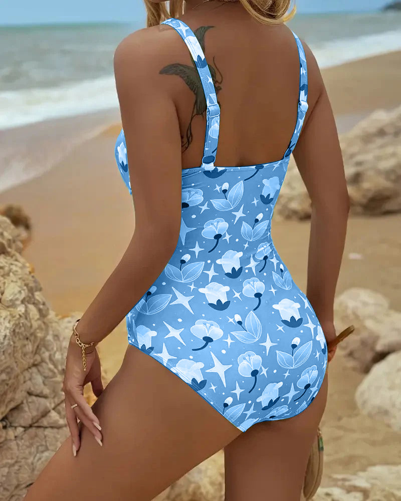 Costume da bagno intero a canotta stampato
