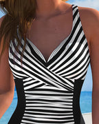 Costume da Bagno Intero a Righe Color Block