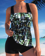 Tankini stampati con scollo quadrato