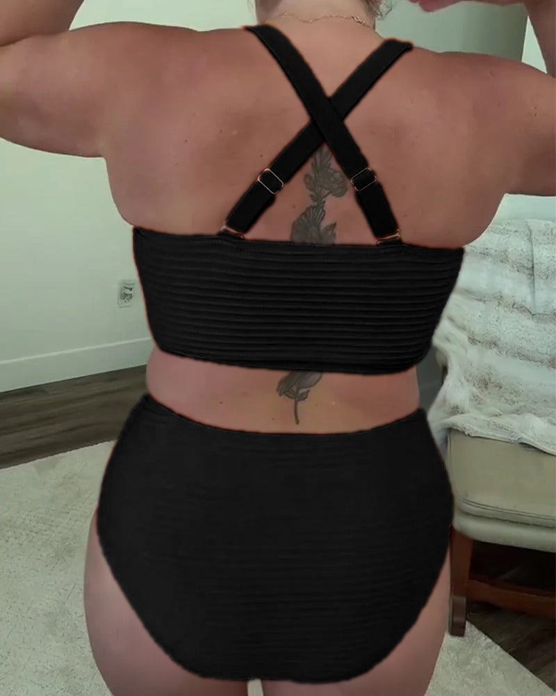 Bikini a triangolo casual a tinta unita