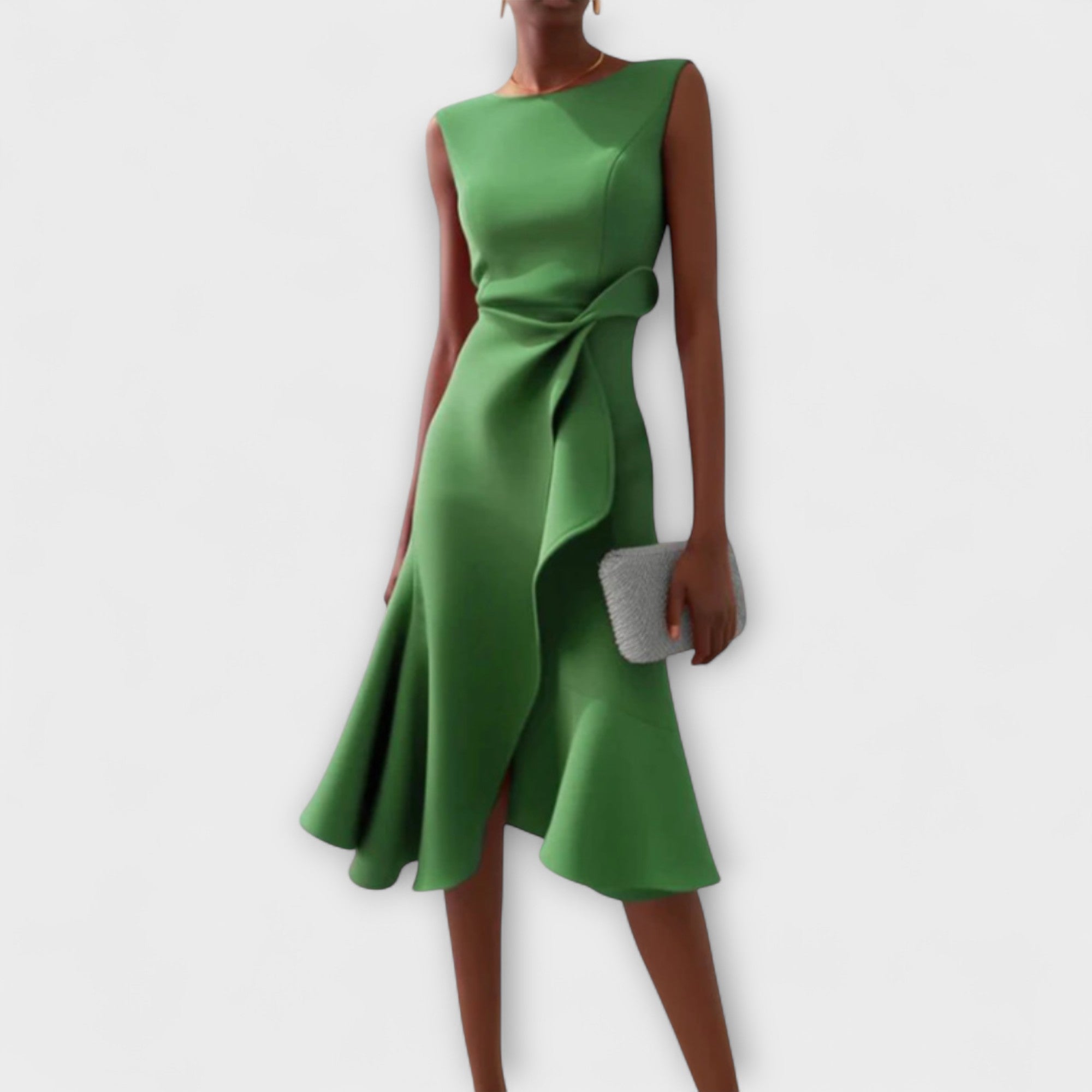 Juliette – Vestito midi asimmetrico con drappeggio