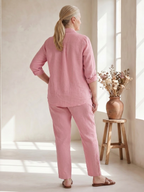 Noor | Set Camicia Manica Lunga e Pantalone Dritto