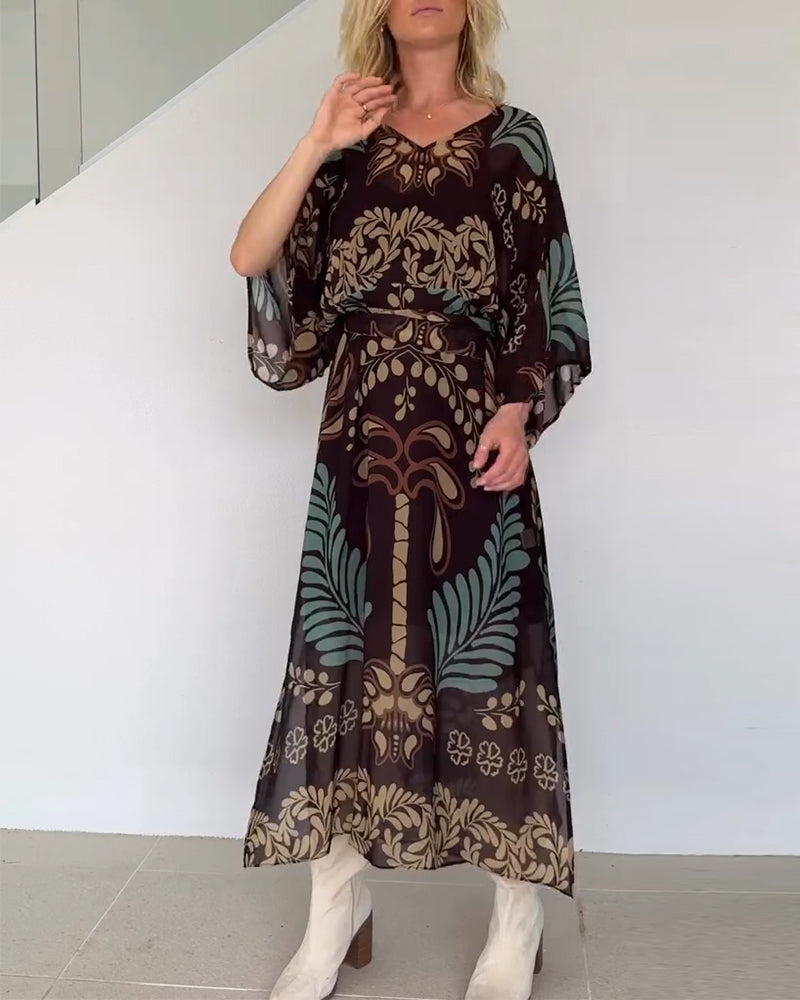 Abito boho con scollo a V ampio