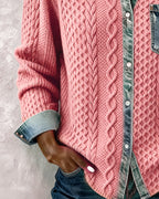 Camicia di jeans a maniche lunghe con patchwork