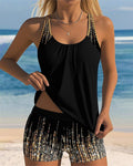 Costume Da Bagno Cangiante Canottiera Senza Maniche E Slip Bikini Pezzi Separati