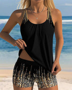 Costume Da Bagno Cangiante Canottiera Senza Maniche E Slip Bikini Pezzi Separati