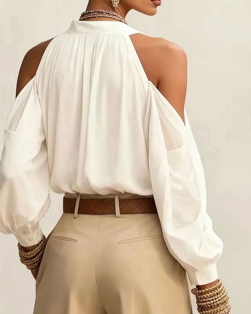 Camicia con spalle scoperte di tendenza