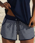 Tankini Semplice A Righe Boxer