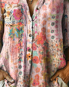 Camicia Artistica Stampa Floreale