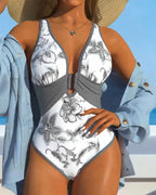 Costume da bagno intero sexy stampato