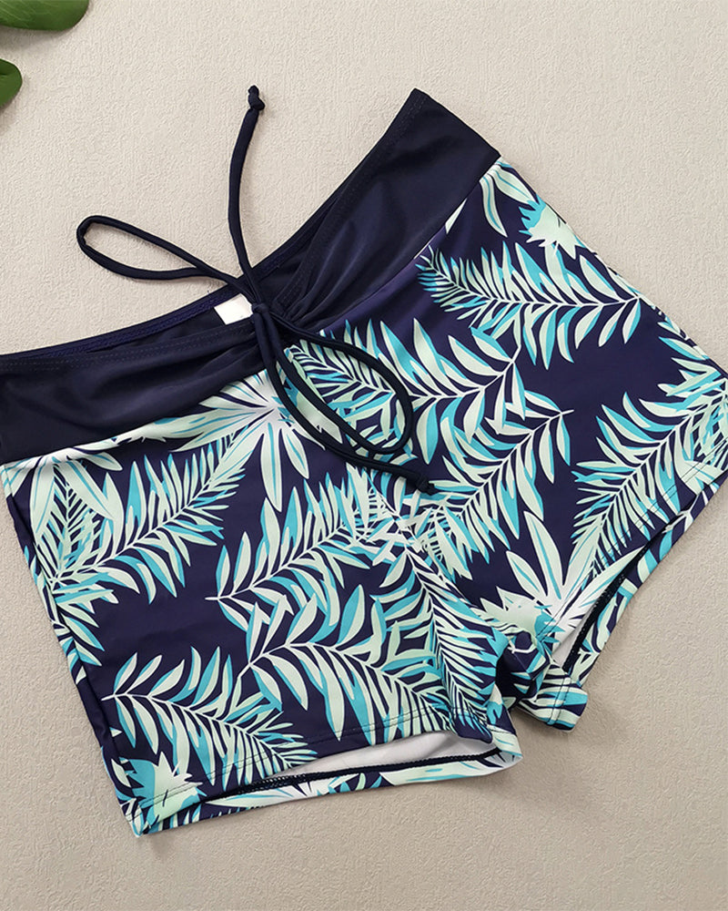 Bikini a vita alta Boyleg stampato
