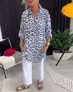 Camicetta Revers Stampa Leopardo