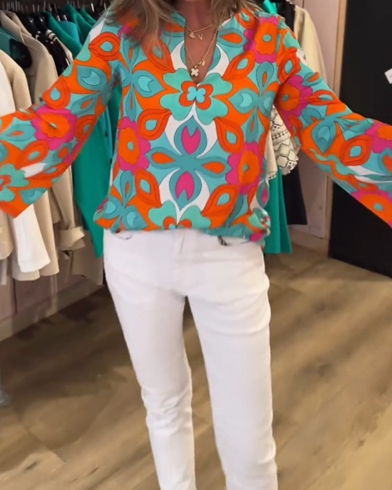 Blusa stampata ampia e versatile