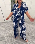 Costume da bagno a tre pezzi con stampa hawaiana