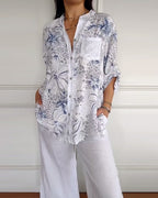 Camicia Collo Coreano Taschino Stampata