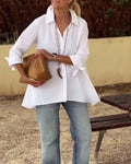 Camicia Casual Con Revers, Maniche Lunghe