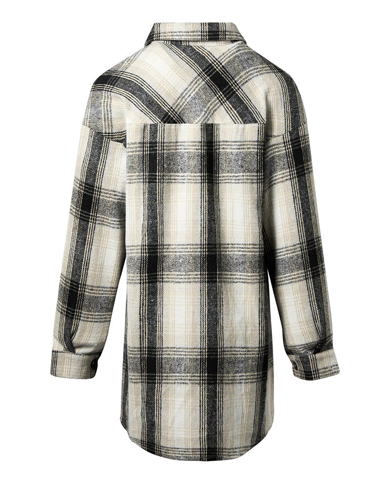 Camicia casual a quadri con taschino