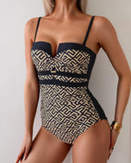 Costume da Bagno Trendy Stampato con Scollo all'Americana
