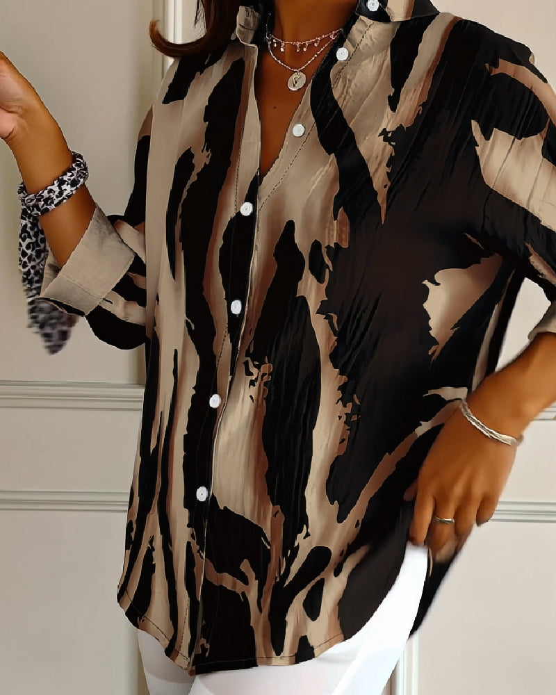 Camicia a Collo Alto Stampa Irregolare
