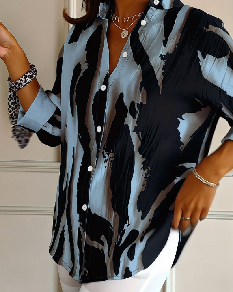 Camicia a Collo Alto Stampa Irregolare