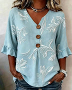 Camicia con ruches sulle maniche e tre bottoni