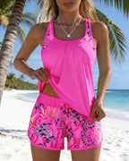 Tankini Elegante Stampa Oceano Spacco