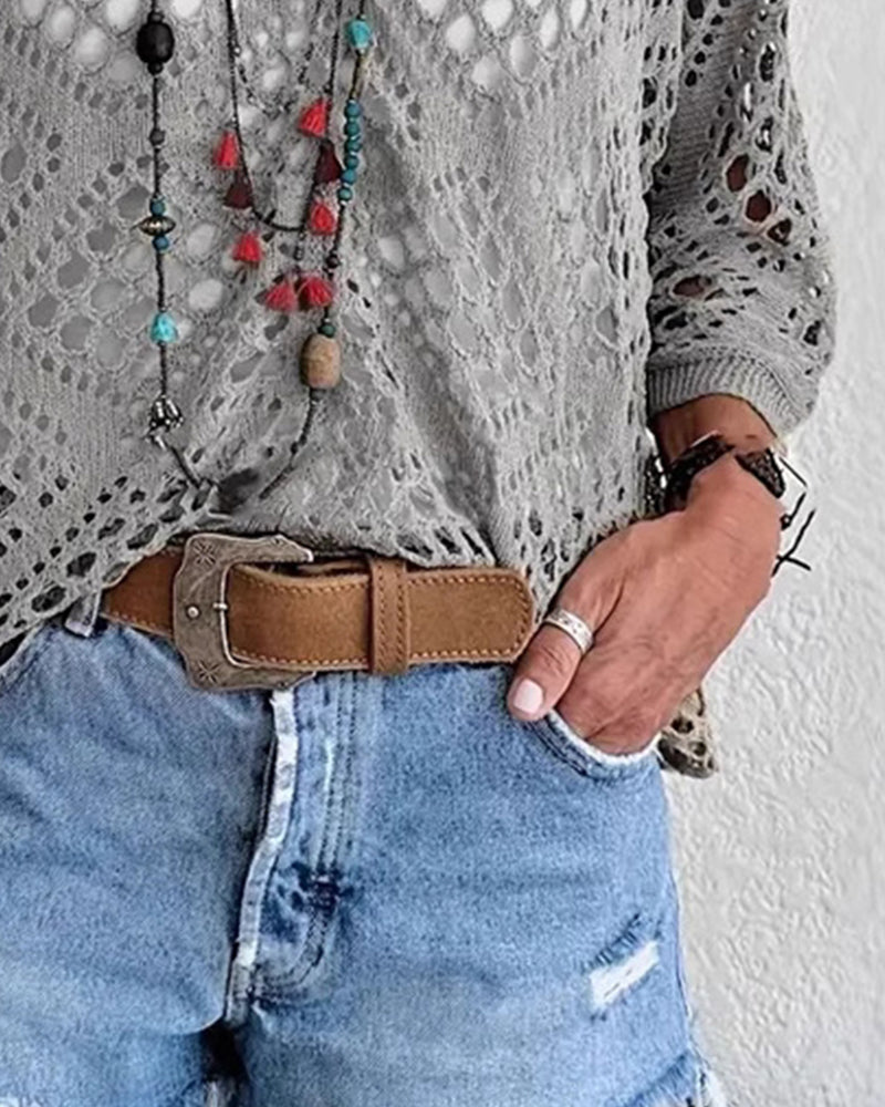 Maglia Fantasia Rombi Traforati Ampia