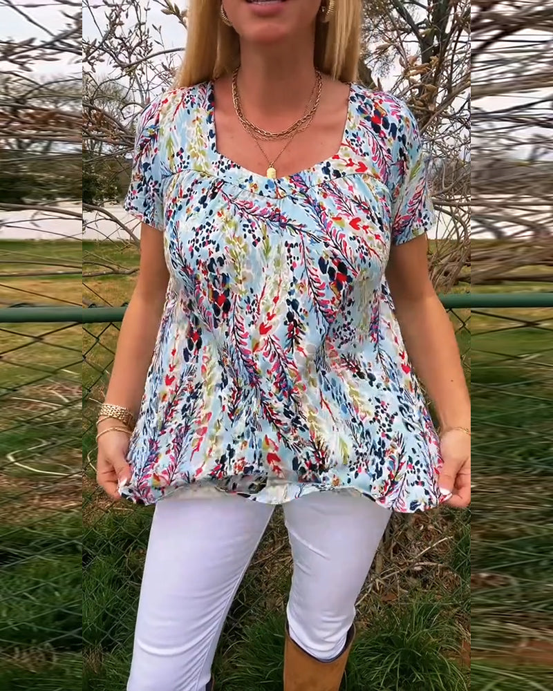 T-Shirt Girocollo Maniche Corte Stampato