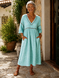 Adelina | Vestito Midi Azzurro Morbido