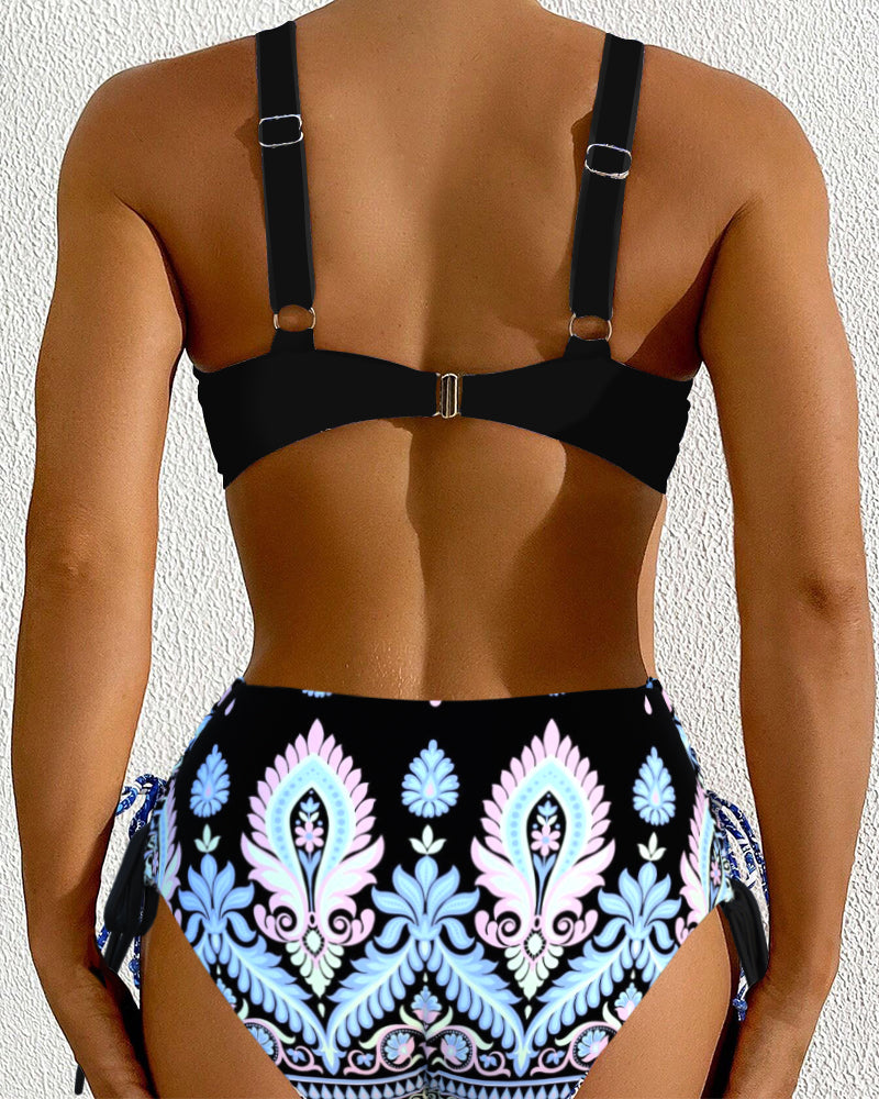Costume da Bagno Sexy Reggiseno a Due Pezzi a Vita Alta