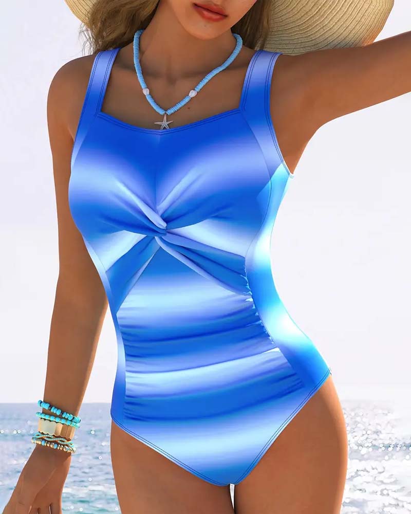 Costume da bagno intero trendy sfumato a torsione