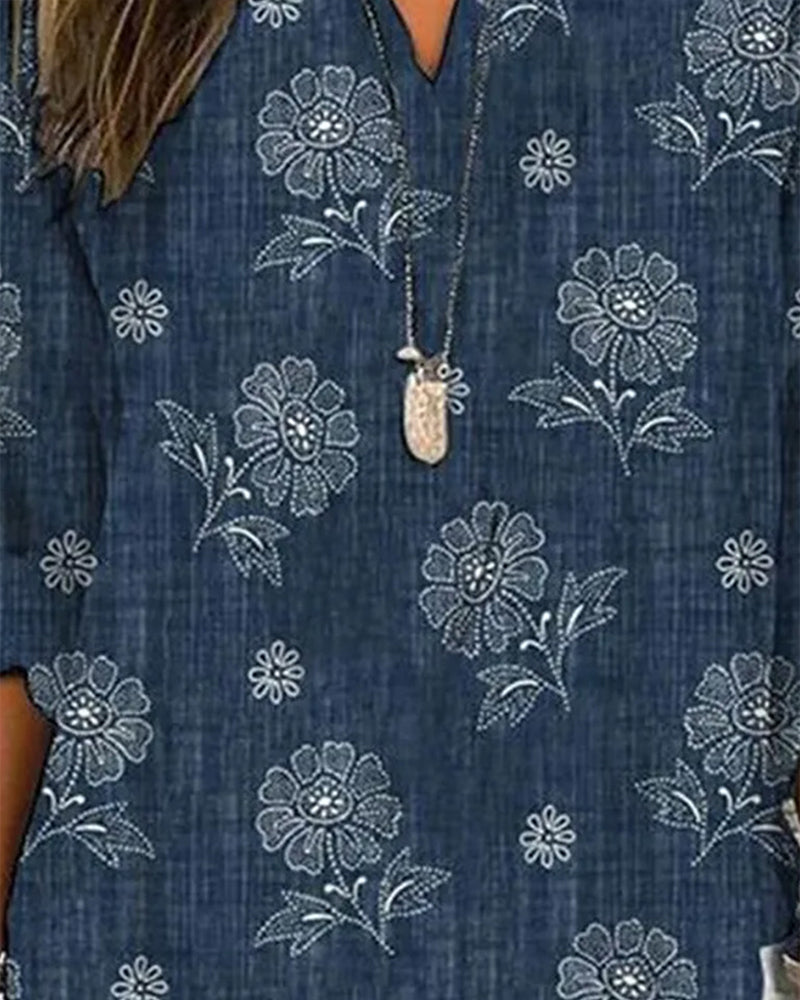 Camicetta casual con stampa floreale