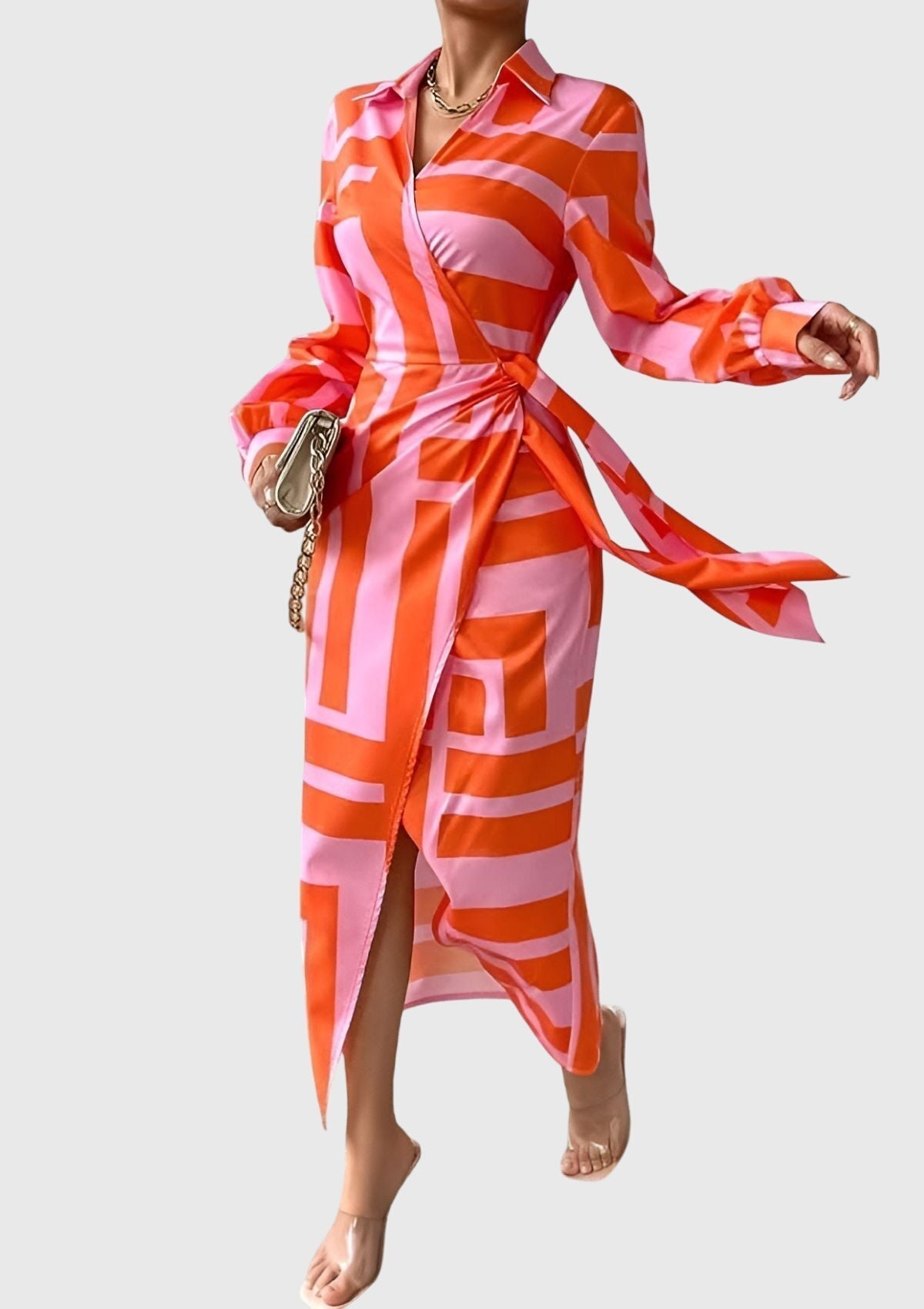 Everly | Abito Elegante Incrociato con Stampa