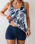 Tankini Due Pezzi Contenitivo con Stampa