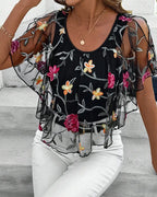 Blusa Ricamata Maglia Robusta