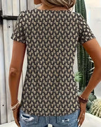 T-Shirt con Stampa Geometrica ad Anello