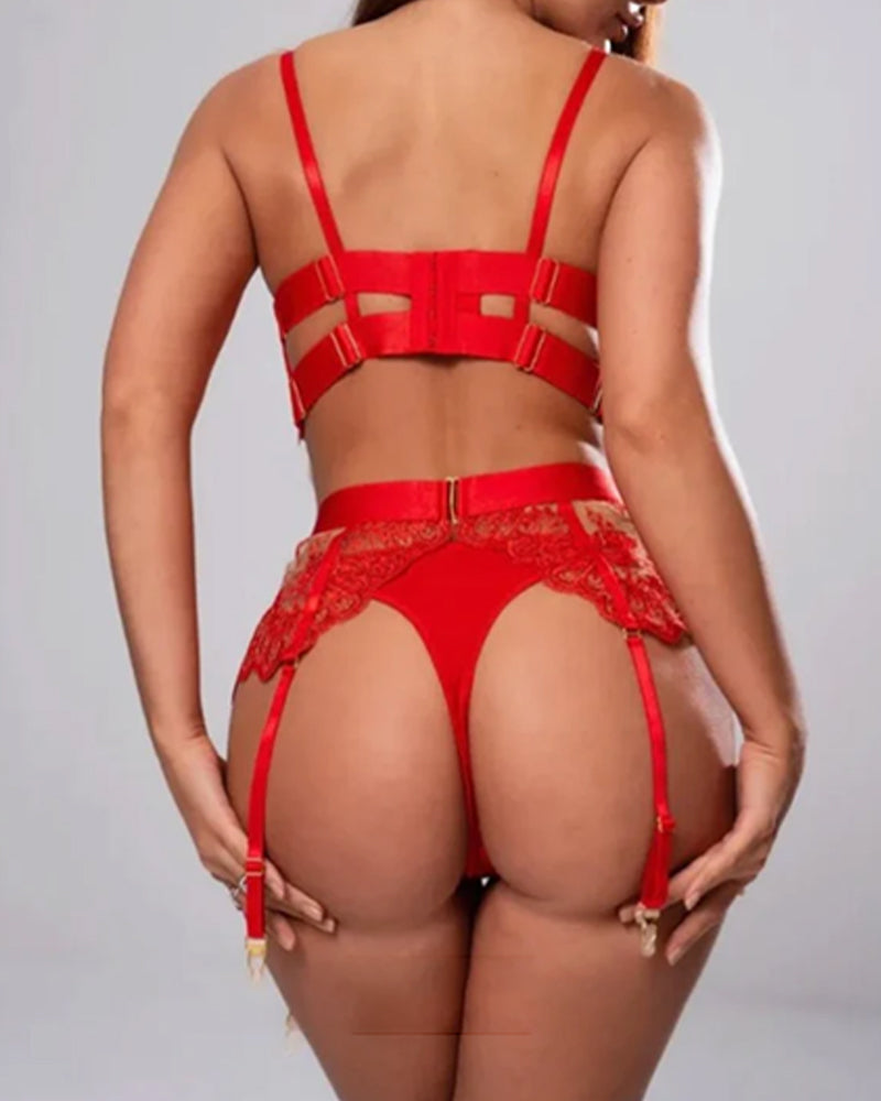 Completo Intimo Sexy Ricamato a Cinque Pezzi